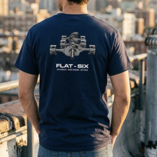 Air Cooled Flat Six Engine | Print on back | Porsche Fans T-Shirt