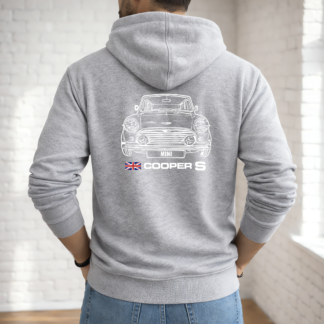 Hoodie for classic mini fans — print on back